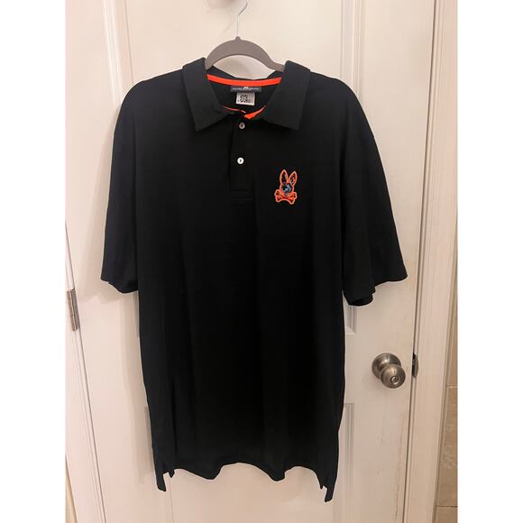 Psycho Bunny Men's Waverly Polo Black Pima Cotton XXXL Embroidered Patch Logo - Picture 1 of 8